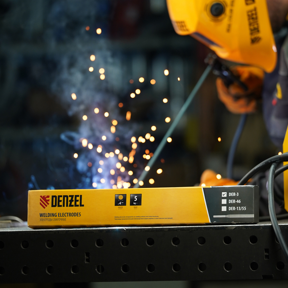 Электроды DER-3, диам. 4 мм, 5 кг, рутиловое покрытие Denzel
