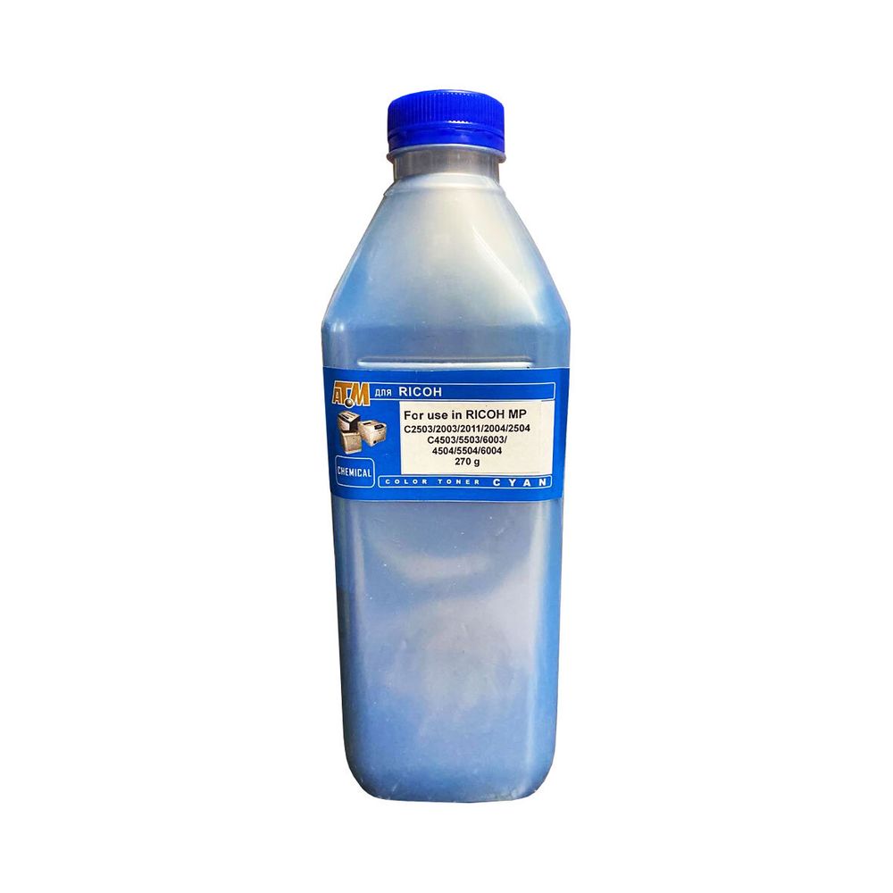 Тонер для RICOH MP C2503/C2003/C2011/C2004/C2504 (270гр, голубой, Chemical) Silver ATM