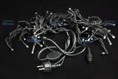 Светодиодная мерцающая бахрома 5*0.6 м., 220V, 170 теплых белых LED ламп, черный каучук, соединяемая, Winner (ww.02.7B.170+)