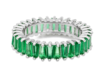 Кольцо с зелеными кристаллами, 5,5мм