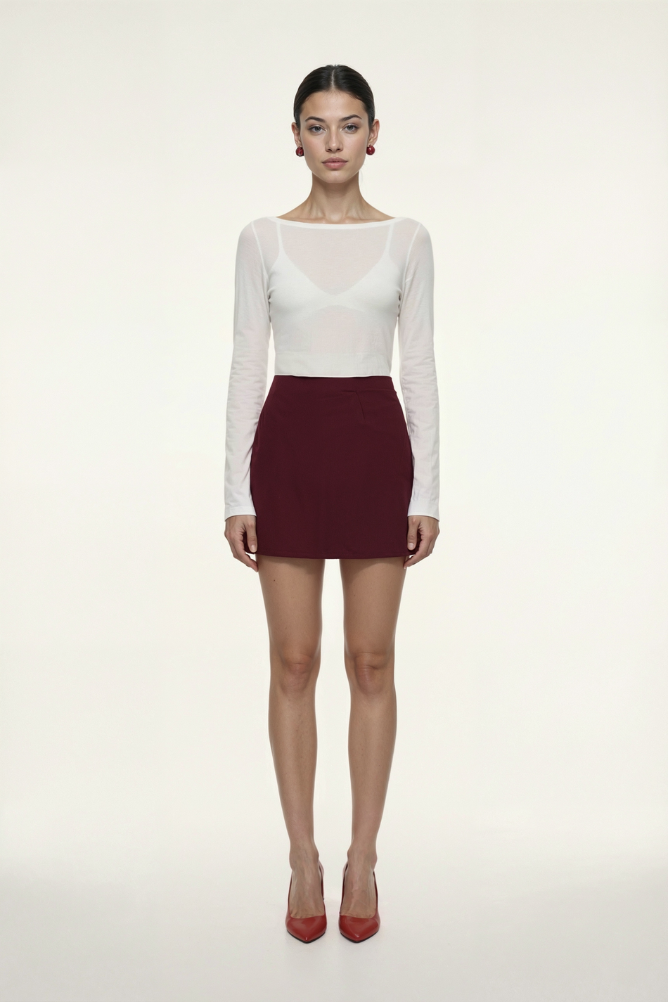 Юбка мини из костюмной ткани