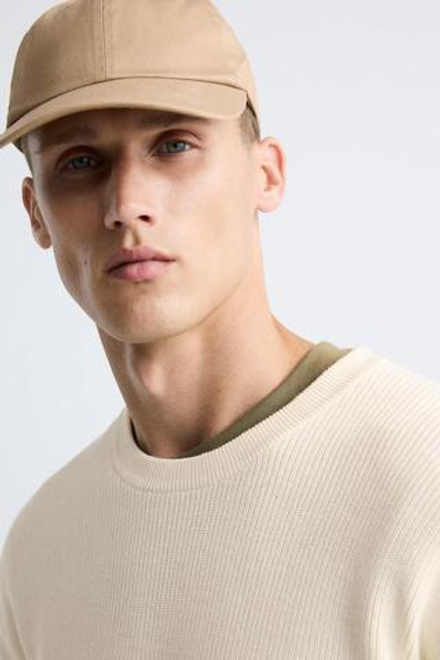 ZARA СВИТЕР ЖЕМЧУЖНОЙ ВЯЗКИ, ЭКРЮ