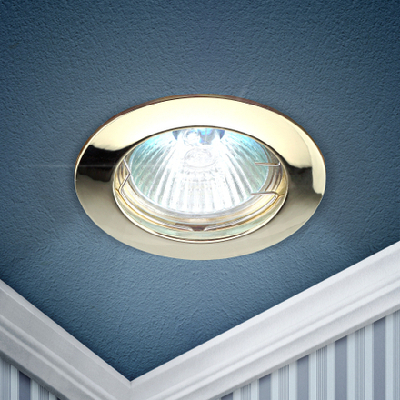 Светильник встраиваемый ЭРА KL1 GD под лампу MR16 GU5.3 золото