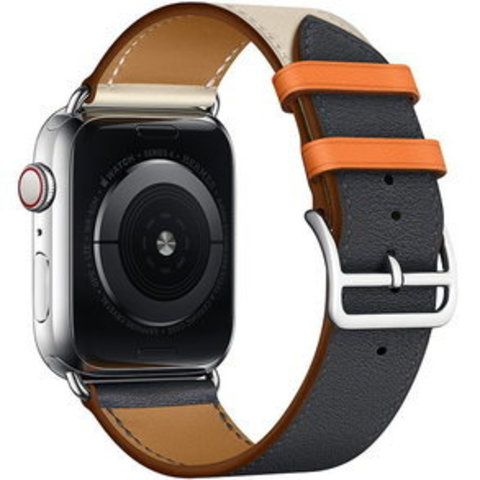 Ремешок кожаный COTEetCI W36 Fashoin Leather (WH5260-40-ICO) для Apple Watch 40мм/ 38мм (short) Синий-Бежевый