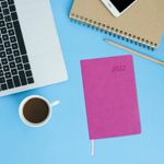 Ежедневник датированный 2022 А5 138x213 мм BRAUBERG "Stylish", под кожу, розовый, 112790