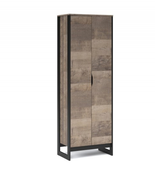 Распашной шкаф Стокгольм 2дв Дуб гранж песочный/железный камень