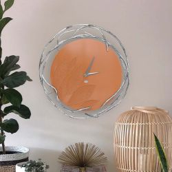 Часы настенные Арт Колор Томленый оранжевый Сильвер