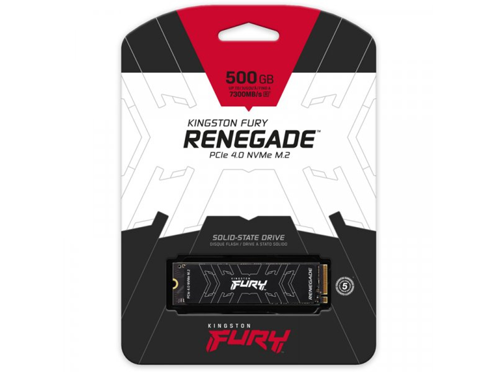 SSD накопитель Kingston FURY Renegade 500ГБ, M.2 2280, PCIe 4.0 x4, NVMe [SFYRS/500G]