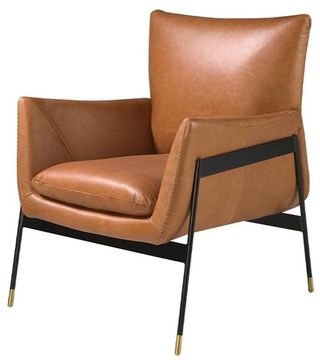 Кресло 5091/KF-A002-M2851 кожаное с черными стальными ножками Испания 