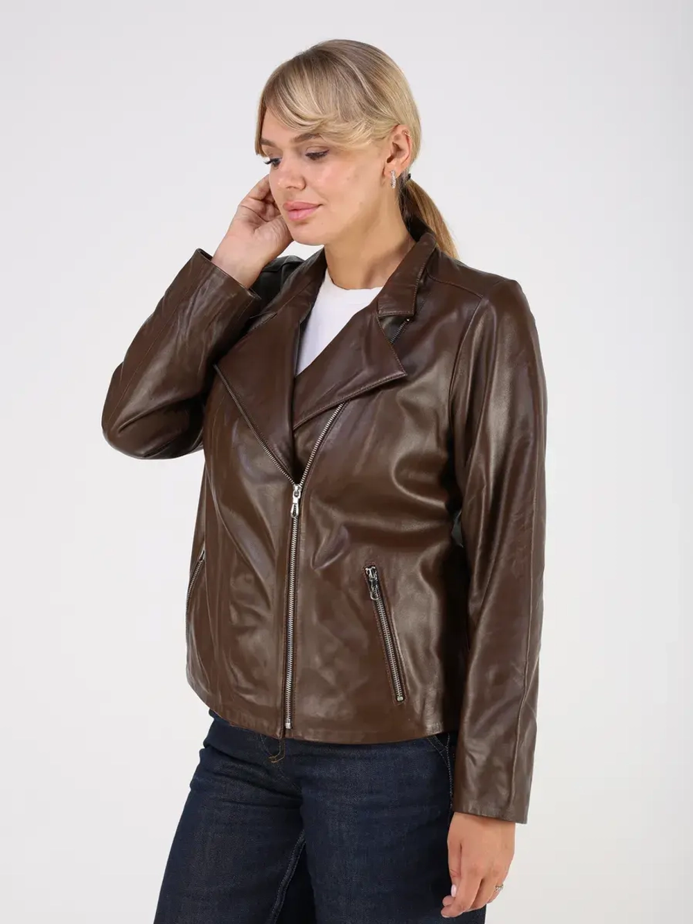 Кожаная куртка демисезонная косуха