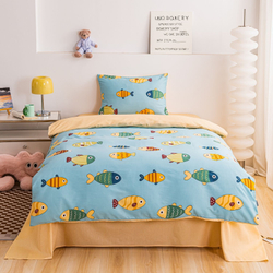 Комплект постельного белья на резинке Сатин Люкс KIDS 100% хлопок CDKR073 1.5-спальный наволочки 50x70