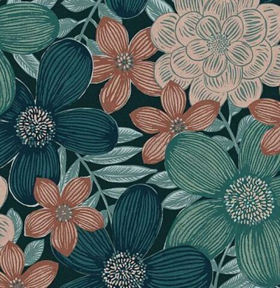 Крупнораппортный цветочный дизайн