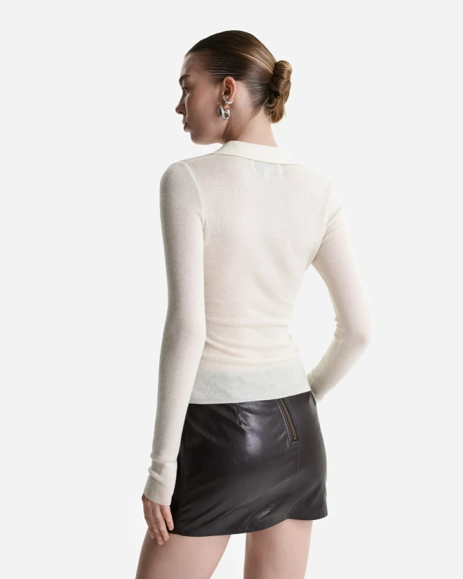 Джемпер поло молочный