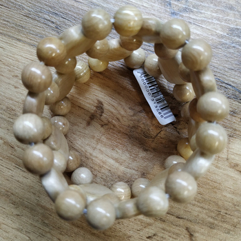 Браслет Ромбик 2 ряда, дерево, цвет светло-коричневый, ширина 45 мм