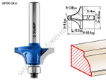Кромочная калевочная фреза ЗУБР Профессионал №1, 28.6x12.2 мм, радиус 8 мм