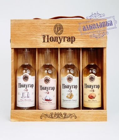 Подарочный набор Полугар 4 бут, 0,1л, 38,5%