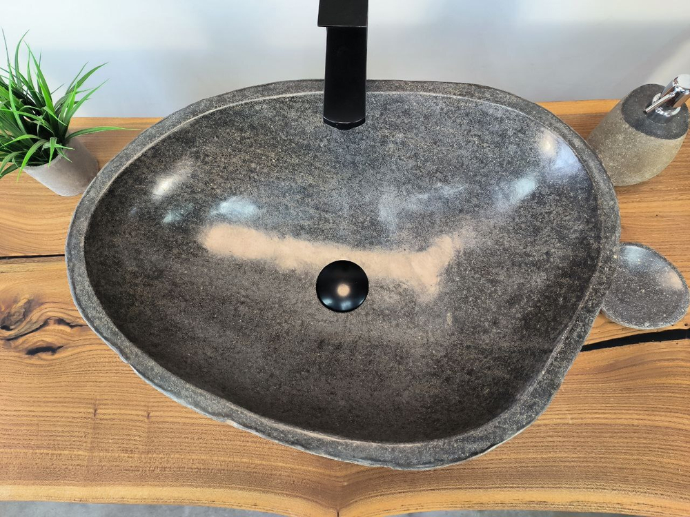 Раковина из речного камня RS-65808 58х42х15 из натурального камня