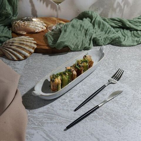 Блюдо 34 см,керамика "Frutti di Mare" P.L. серое