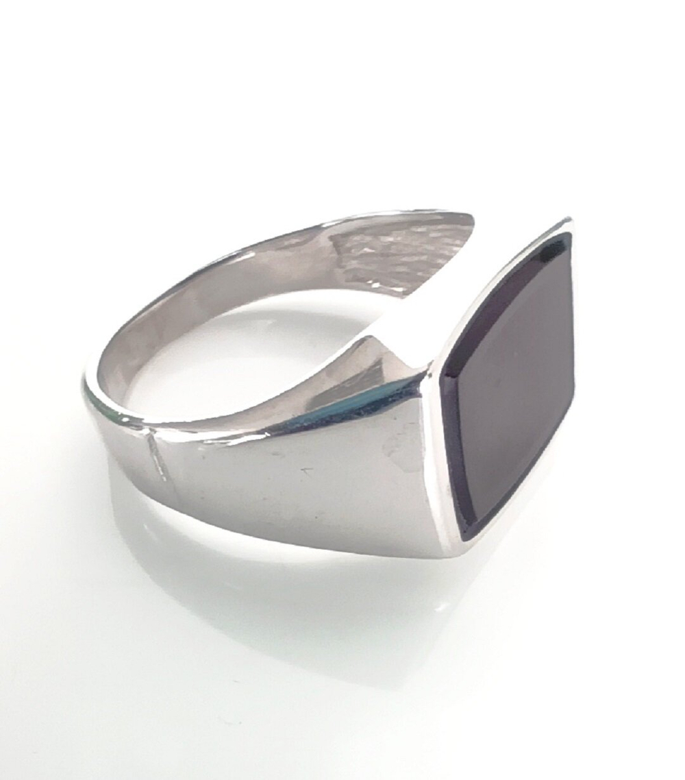 Печатка Эстерелла, родированное серебро 925 пробы, с ониксом/Ф