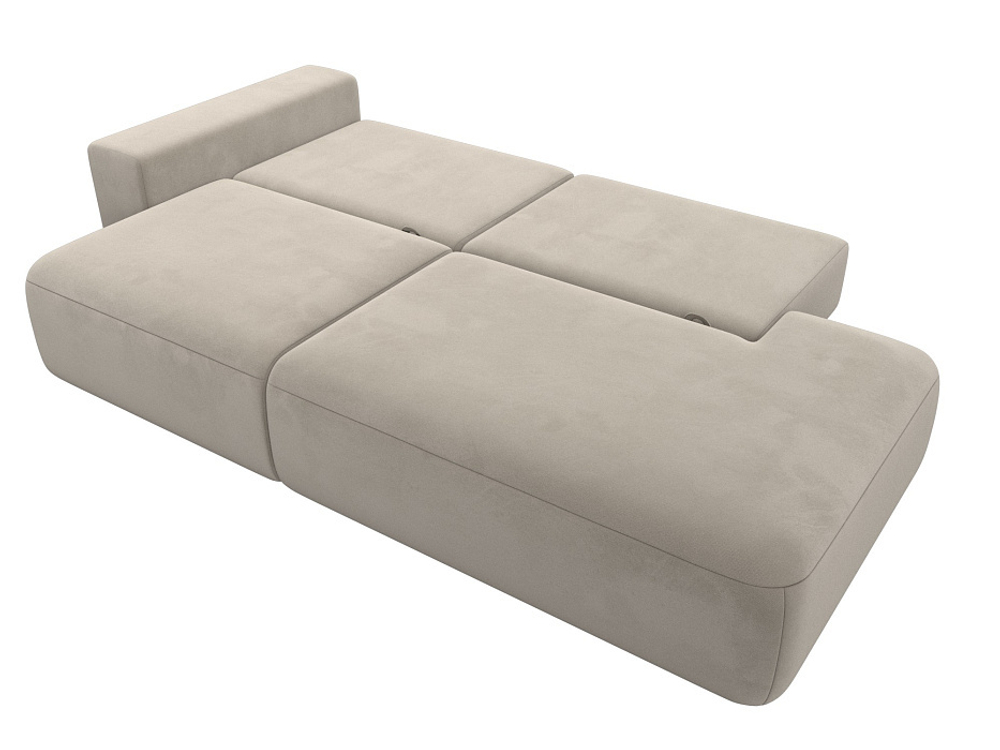 Диван угловой Лига-036 НПБ Модерн левый угол МИКРОВЕЛЬВЕТ Бежевый