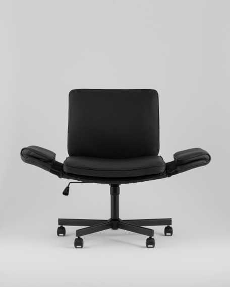 Кресло офисное TopChairs Foldo с откидными подлокотниками черное