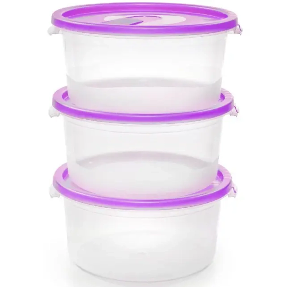 Набор контейнеров с клапаном 0,8л 3шт «Смайл»