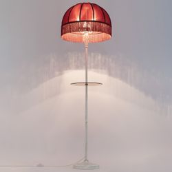 Citilux Базель CL407923T Торшер патина со столиком и красным абажуром