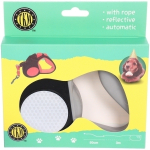 Поводок-рулетка для малых и средних пород со светооражающим элементом «МОЙ БРО», цвет чёрный, 3м, нагрузка до 10кг