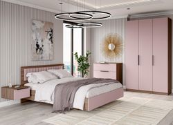 МС Роза Кровать 1600 Орех Франклин/Ройс Бежевый Скин, ДСВ Мебель