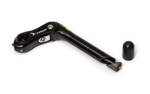 Вынос руля TRIX алюм. Ков. для резьб. вилки 1 25,4мм, 2 болт, h-180мм, l-90мм, рег. +80, глянец черный