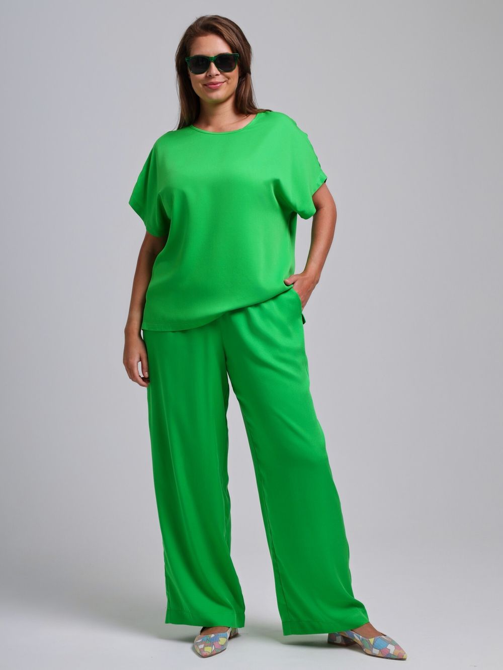 Блузка Летний драйв-4 Виотекс ЯРКО-ЗЕЛЁНЫЙ