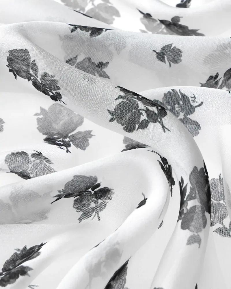 Leticia, косынка из молочного шифона с цветочным принтом