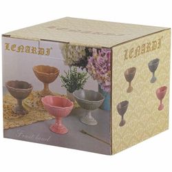 Lenardi 110448 Конфетница на ножке15,5 см БАВАРИЯ серый в под.уп.(х12)Керамика