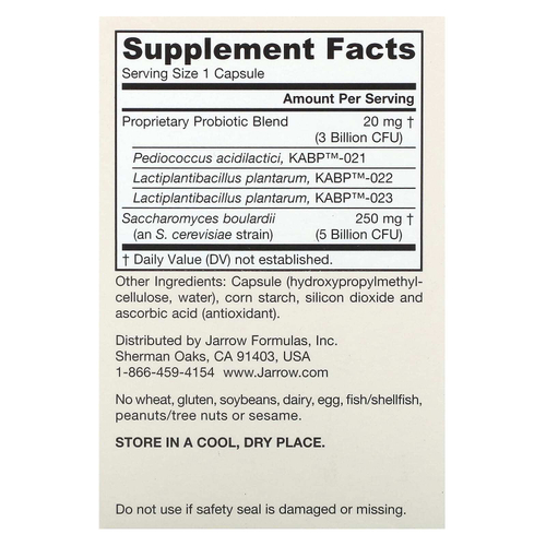 Jarrow Formulas, Jarro-Dophilus Gut Calm, 30 вегетарианских капсул с отсроченным высвобождением