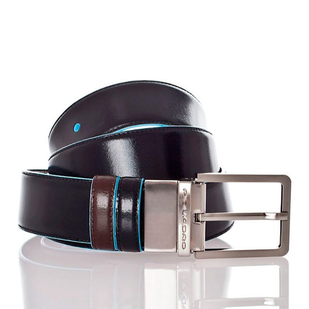 Ремень мужской Piquadro Blue Square черный и коричневый кожа (CU2619B2/NMO) 1