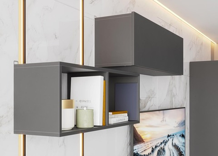 Полка книжная «Денвер» Графит