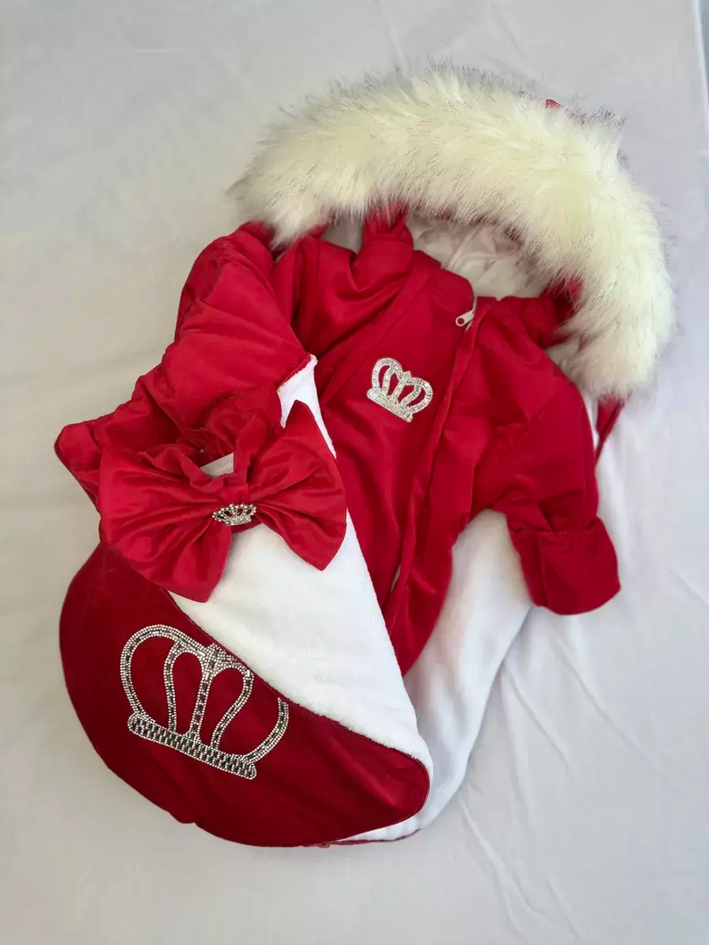 Конверт на выписку новорождённому зимний