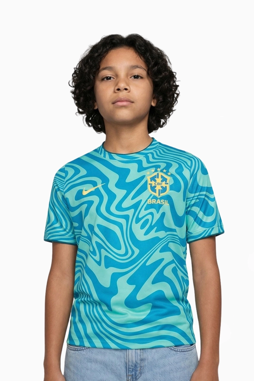 Футболка Nike Brazil 2026 Pre-Match Junior - синий