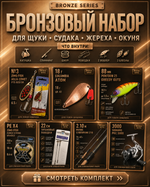Готовый рыболовный набор Bronze: спиннинг, катушка и приманки