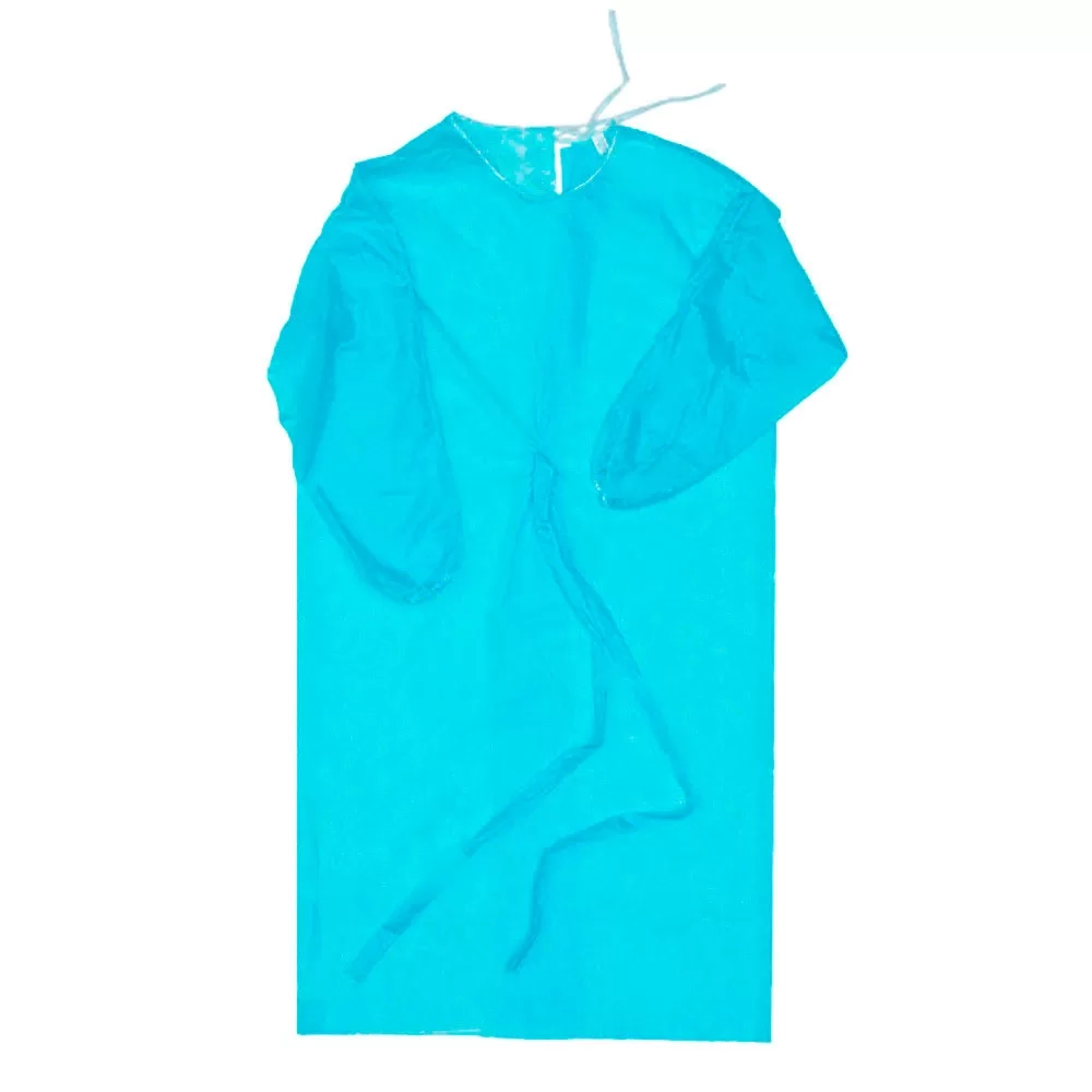 Халат хирургический стерильный одноразовый 140 см размер 56-58 плотность 25 рукава на резинке