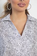 Блуза Легкость движения (бело-серая) Б12966-30М LT Collection