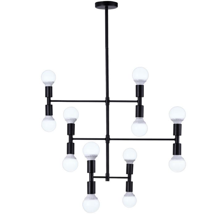 Люстра на штанге Natali Kovaltseva LOFT LUX 75129/12C BLACK