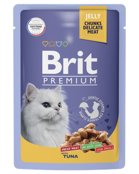 Brit Premium Adult Cat Тунец в желе 85гр.