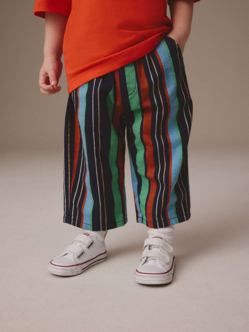 Брюки широкие для мальчика Next E82-338, Черный, Кирпичный, Голубой