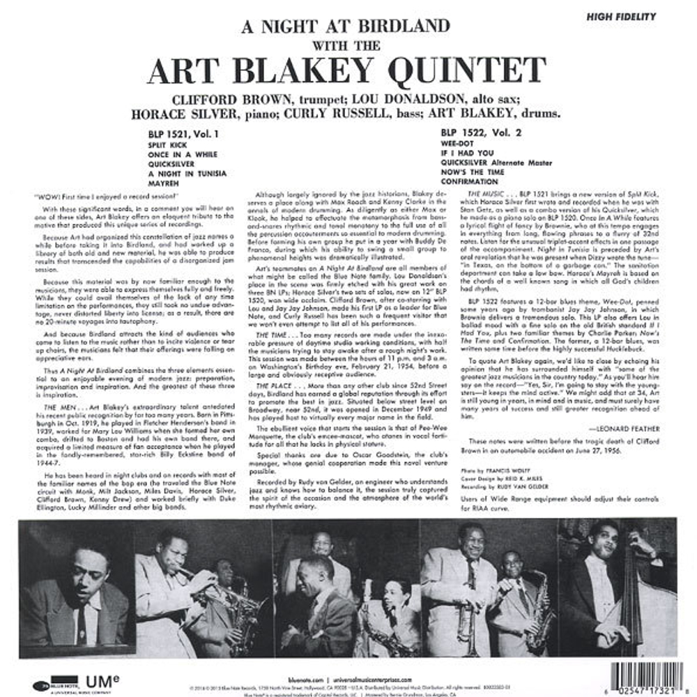 Art Blakey / A Night At Birdland, Vol. 1 (LP)