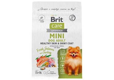 Brit Care Mini Adult Healthy Skin&amp;Shiny Coat сухой корм для взрослых собак мелких пород, с лосос