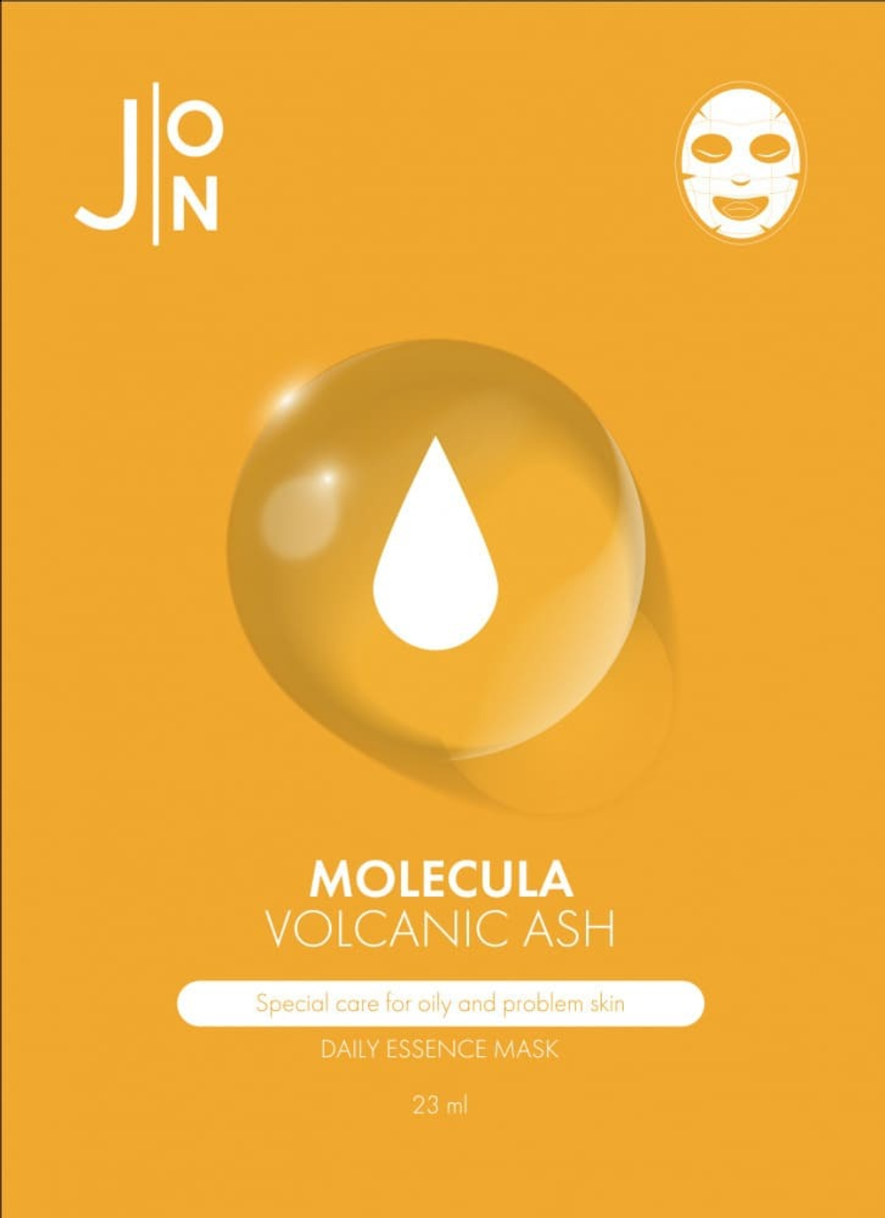 Маска для лица J:ON Molecula Volcanic Ash тканевая Вулканический пепел для проблемной кожи 23 мл