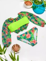 купальник раздельный 3 в 1 кроп топ парео и трусы