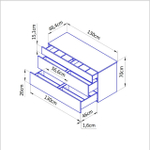 Комод белый Оланд без ручек 3 ящика для вещей и одежды с органайзерами для ящиков