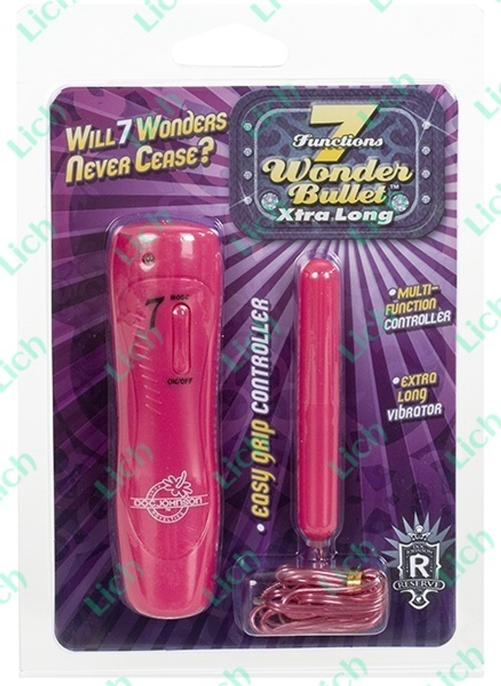 Малиновая длинная вибропуля с 7 режимами вибрации